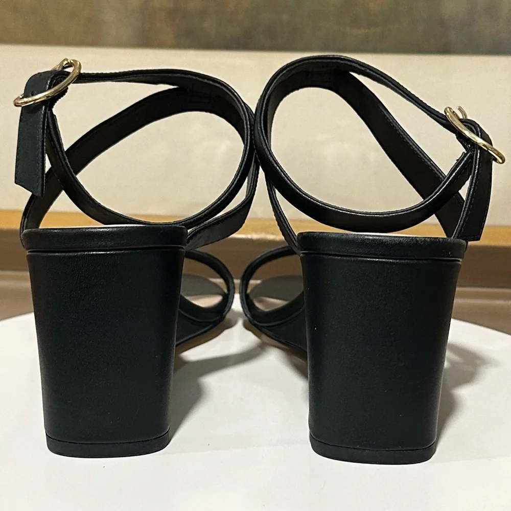 🌹STUART WEITZMAN🌹 Ave Strappy Wedge Sandals In Black Size: 7.5 - Picture 9 of 15